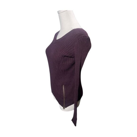 Abercrombie Fitch XS Shirt Sweater Purple V Neck Tops Winter Spring Long Sleeves - Picture 5 of 8